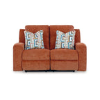 Causeuse inclinable manuelle Genna, polyester orange, 2 oreillers de 64 pouces