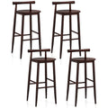 Tabourets de bar Gymax, lot de 4 chaises de bar avec structure en bois d'acacia