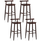 Tabourets de bar Gymax, lot de 4 chaises de bar avec structure en bois d'acacia