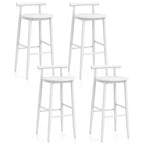 Tabourets de bar Gymax, lot de 4 chaises de bar avec structure en bois d'acacia