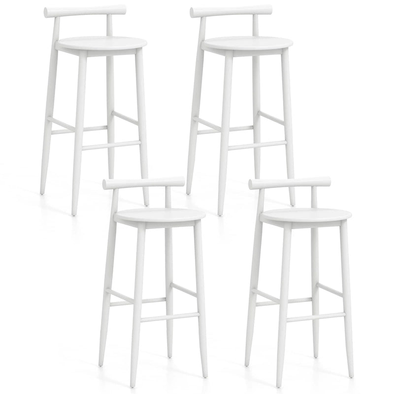 Tabourets de bar Gymax, lot de 4 chaises de bar avec structure en bois d'acacia