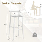 Tabourets de bar Gymax, lot de 4 chaises de bar avec structure en bois d'acacia
