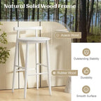 Tabourets de bar Gymax, lot de 4 chaises de bar avec structure en bois d'acacia
