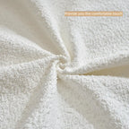 Canapé sectionnel modulaire en forme de L, 3 pièces, en tissu bouclé, blanc ivoire, 140 po, grande taille, combinaison libre, aucun assemblage requis