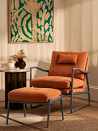 Fauteuil inclinable MCombo avec ottoman, fauteuils avec dossier réglable pour salon chambre, tissu Leathaire 4233