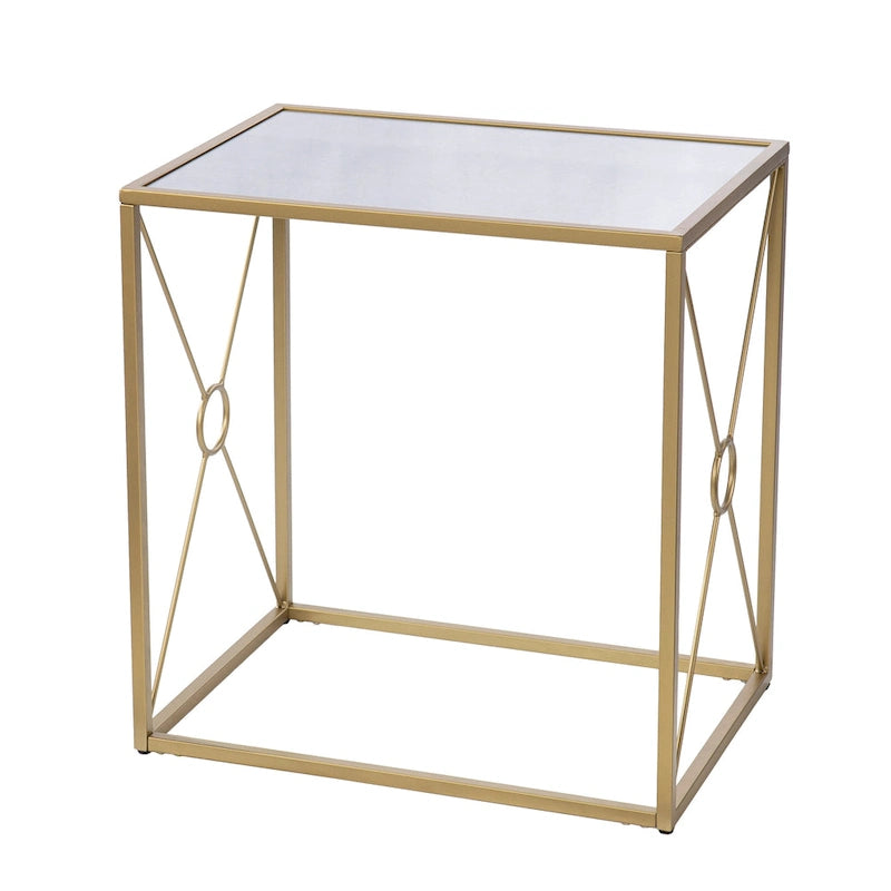 Table d'appoint en métal doré de style transitionnel Lanfranco de SEI Furniture