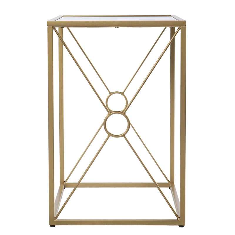 Table d'appoint en métal doré de style transitionnel Lanfranco de SEI Furniture