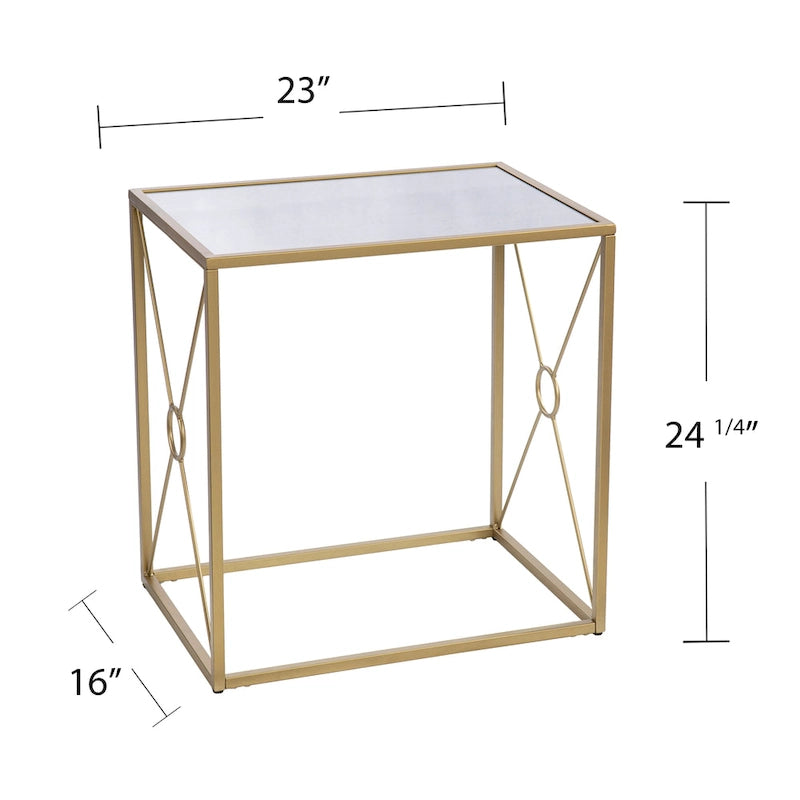 Table d'appoint en métal doré de style transitionnel Lanfranco de SEI Furniture
