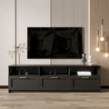 Meuble TV minimaliste moderne noir, meuble de rangement, 3 tiroirs, pour téléviseur 80 pouces - 41 x 180 x 53 cm