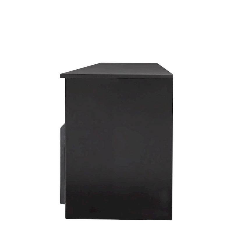 Meuble TV minimaliste moderne noir, meuble de rangement, 3 tiroirs, pour téléviseur 80 pouces - 41 x 180 x 53 cm