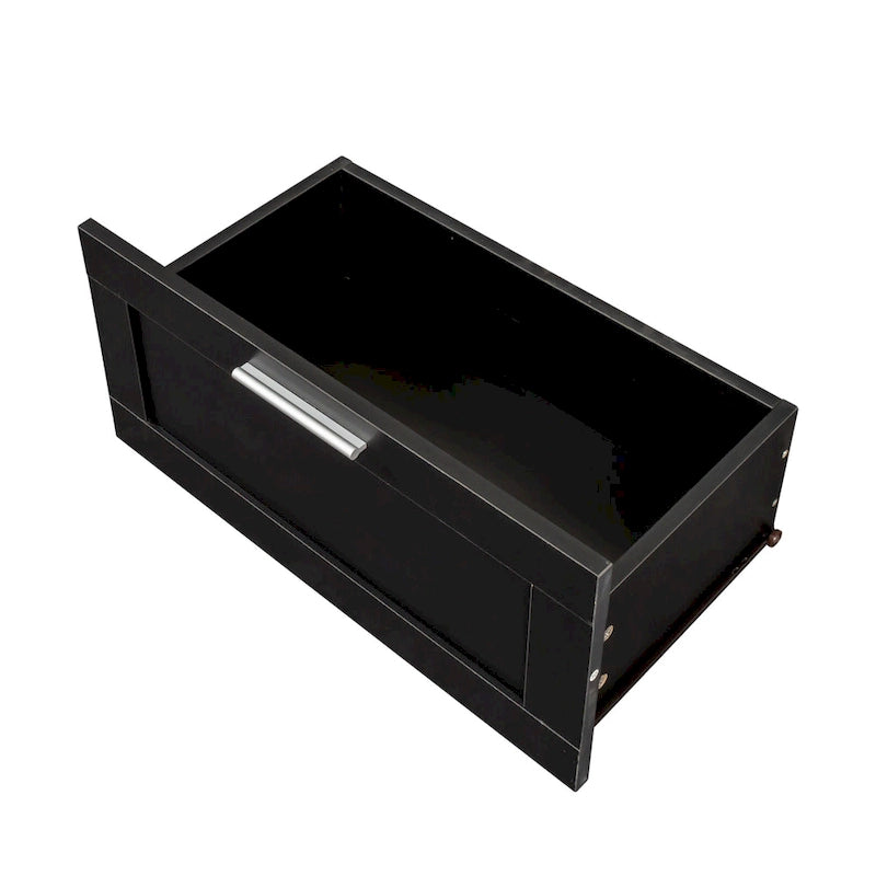Meuble TV minimaliste moderne noir, meuble de rangement, 3 tiroirs, pour téléviseur 80 pouces - 41 x 180 x 53 cm