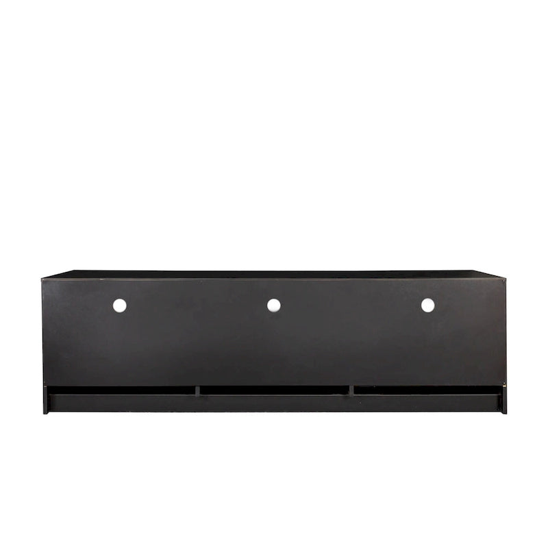 Meuble TV minimaliste moderne noir, meuble de rangement, 3 tiroirs, pour téléviseur 80 pouces - 41 x 180 x 53 cm