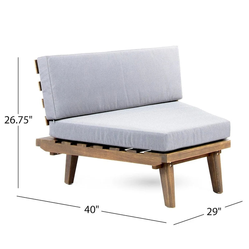 Ensemble sectionnel 4 pièces en bois en V minimaliste Eulah par Christopher Knight Home
