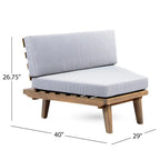 Ensemble sectionnel 4 pièces en bois en V minimaliste Eulah par Christopher Knight Home