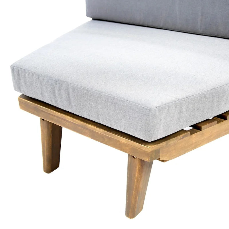 Ensemble sectionnel 4 pièces en bois en V minimaliste Eulah par Christopher Knight Home