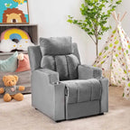 Fauteuil inclinable de luxe pour enfants avec repose-pieds, appuie-tête et 2 porte-gobelets, en microfibre, pour les enfants de 3 ans et plus
