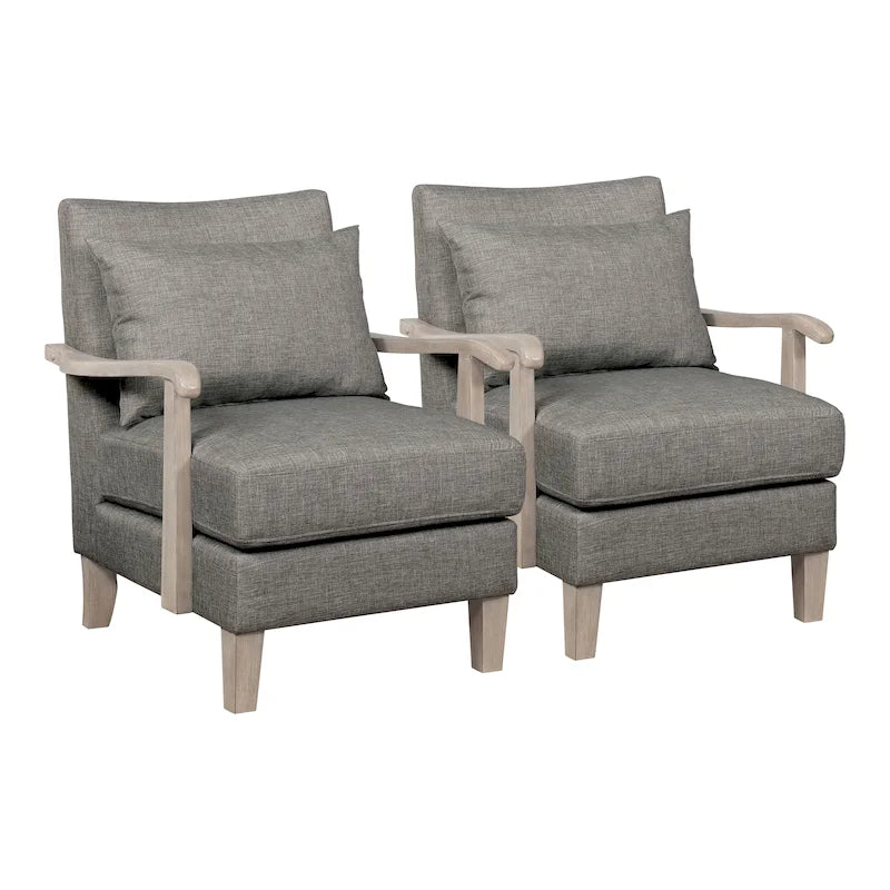 Fauteuil d'appoint rembourré en tissu gris contemporain Perth par Furniture of America