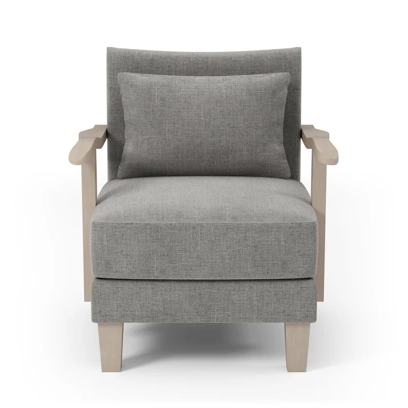 Fauteuil d'appoint rembourré en tissu gris contemporain Perth par Furniture of America