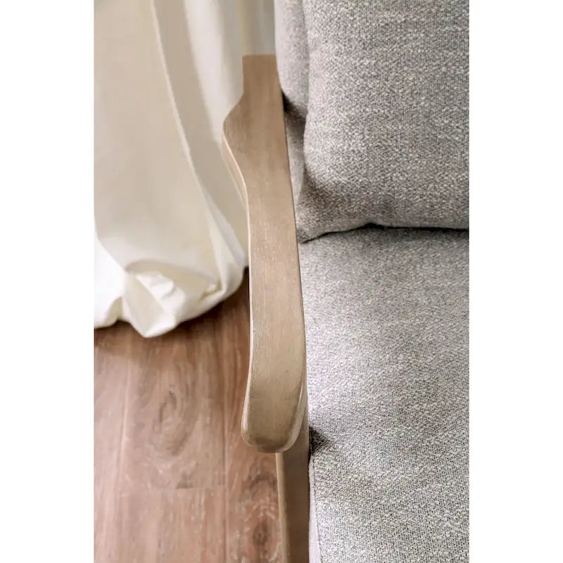 Fauteuil d'appoint rembourré en tissu gris contemporain Perth par Furniture of America