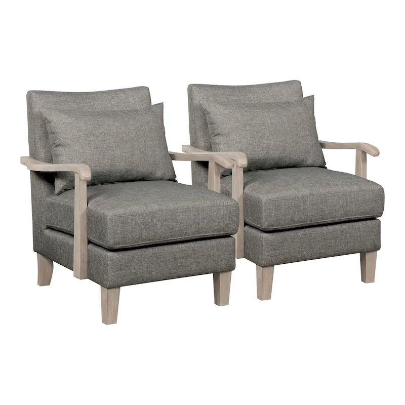 Fauteuil d'appoint rembourré en tissu gris contemporain Perth par Furniture of America