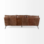 Canapé Cochrane II en cuir véritable marron - 82,0L x 33,0l x 32,3H