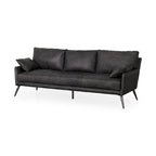 Canapé Cochrane II en cuir véritable marron - 82,0L x 33,0l x 32,3H