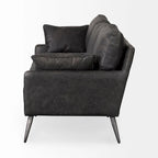 Canapé Cochrane II en cuir véritable marron - 82,0L x 33,0l x 32,3H