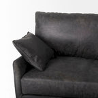 Canapé Cochrane II en cuir véritable marron - 82,0L x 33,0l x 32,3H