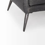 Canapé Cochrane II en cuir véritable marron - 82,0L x 33,0l x 32,3H
