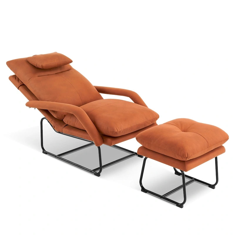 Fauteuil inclinable MCombo avec ottoman, fauteuils avec dossier réglable pour salon chambre, tissu Leathaire 4233