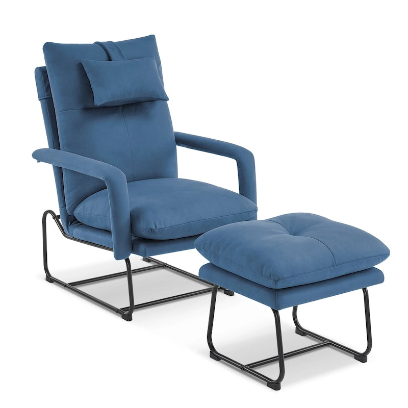 Fauteuil inclinable MCombo avec ottoman, fauteuils avec dossier réglable pour salon chambre, tissu Leathaire 4233