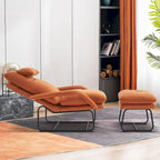 Fauteuil inclinable MCombo avec ottoman, fauteuils avec dossier réglable pour salon chambre, tissu Leathaire 4233