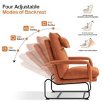 Fauteuil inclinable MCombo avec ottoman, fauteuils avec dossier réglable pour salon chambre, tissu Leathaire 4233