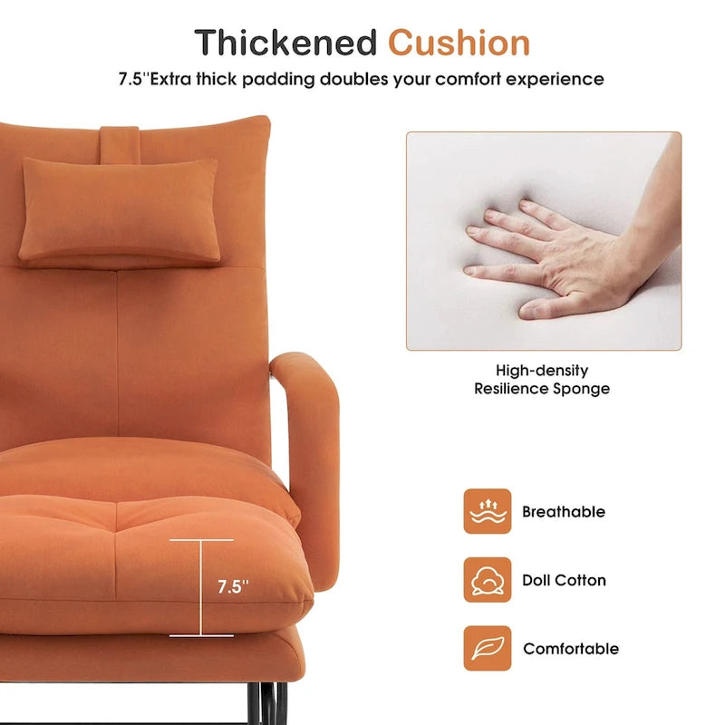 Fauteuil inclinable MCombo avec ottoman, fauteuils avec dossier réglable pour salon chambre, tissu Leathaire 4233