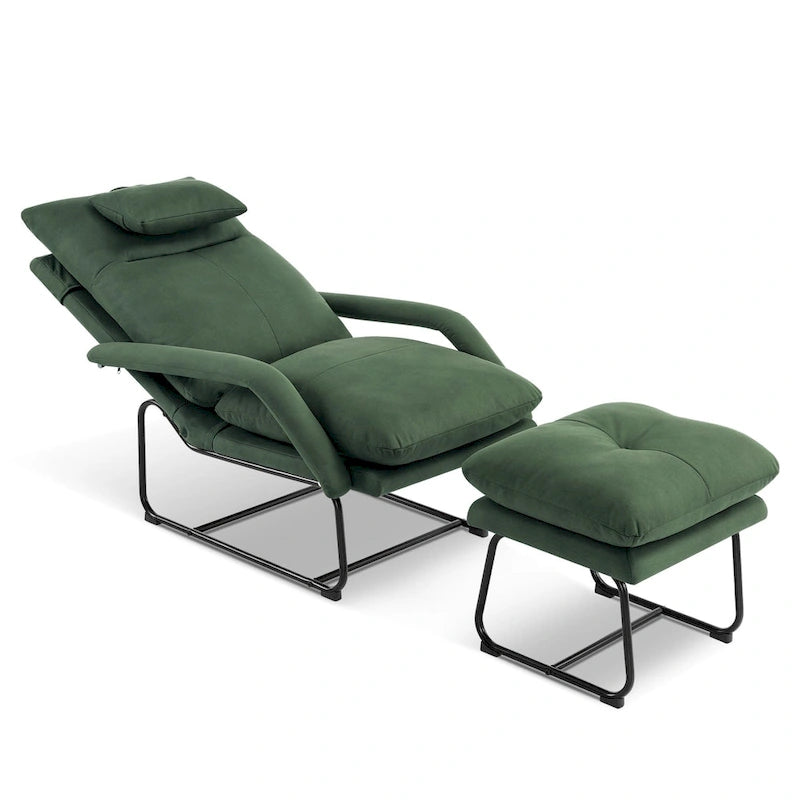 Fauteuil inclinable MCombo avec ottoman, fauteuils avec dossier réglable pour salon chambre, tissu Leathaire 4233