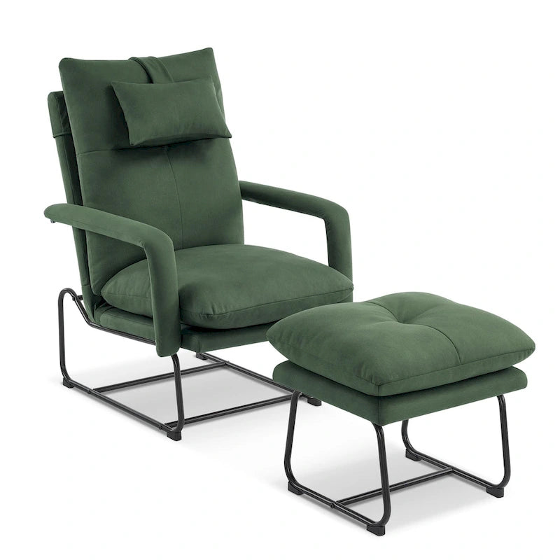 Fauteuil inclinable MCombo avec ottoman, fauteuils avec dossier réglable pour salon chambre, tissu Leathaire 4233