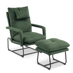 Fauteuil inclinable MCombo avec ottoman, fauteuils avec dossier réglable pour salon chambre, tissu Leathaire 4233