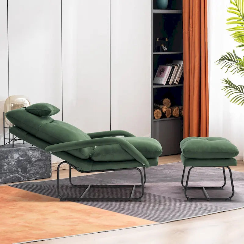 Fauteuil inclinable MCombo avec ottoman, fauteuils avec dossier réglable pour salon chambre, tissu Leathaire 4233