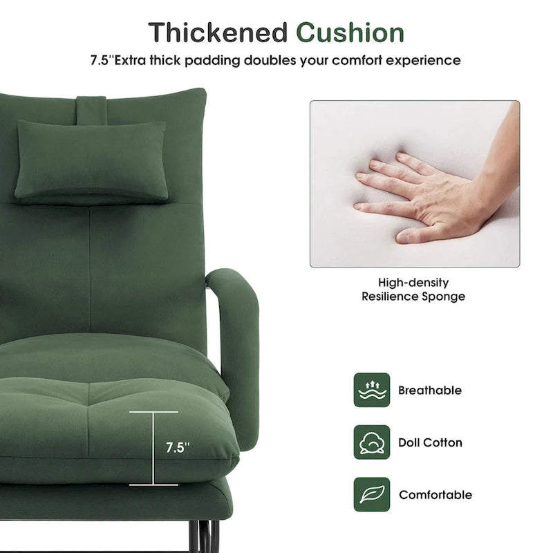 Fauteuil inclinable MCombo avec ottoman, fauteuils avec dossier réglable pour salon chambre, tissu Leathaire 4233