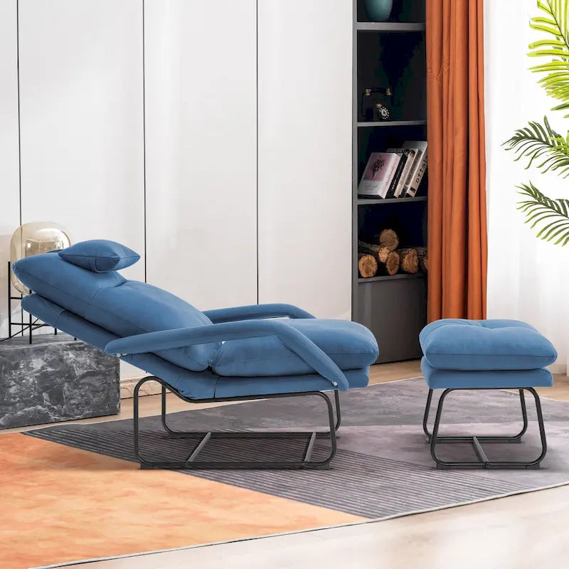 Fauteuil inclinable MCombo avec ottoman, fauteuils avec dossier réglable pour salon chambre, tissu Leathaire 4233