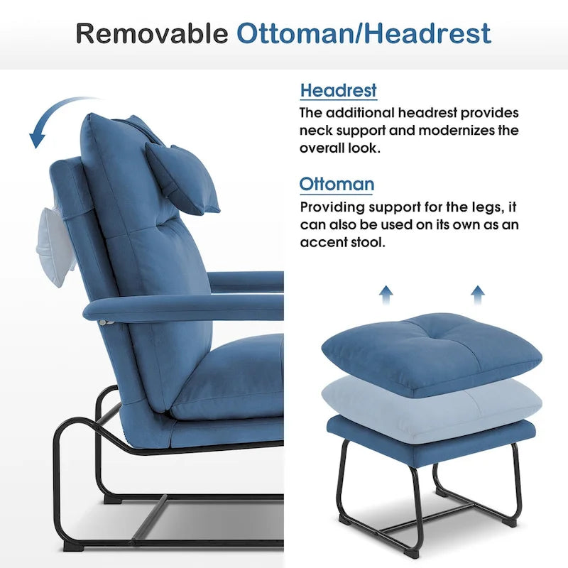 Fauteuil inclinable MCombo avec ottoman, fauteuils avec dossier réglable pour salon chambre, tissu Leathaire 4233