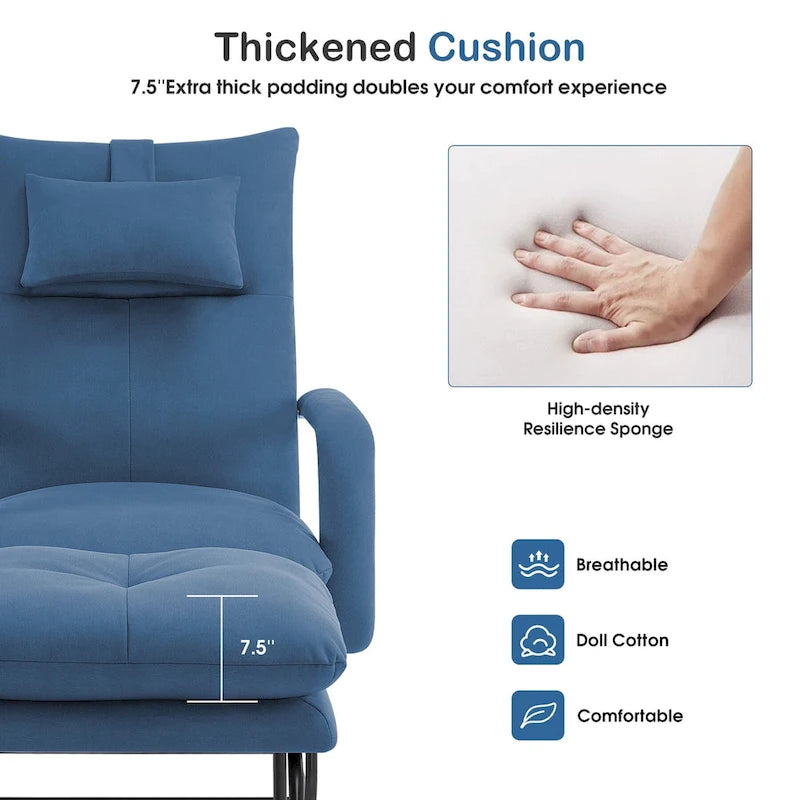 Fauteuil inclinable MCombo avec ottoman, fauteuils avec dossier réglable pour salon chambre, tissu Leathaire 4233