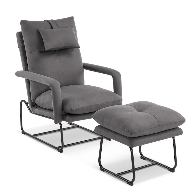 Fauteuil inclinable MCombo avec ottoman, fauteuils avec dossier réglable pour salon chambre, tissu Leathaire 4233