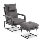 Fauteuil inclinable MCombo avec ottoman, fauteuils avec dossier réglable pour salon chambre, tissu Leathaire 4233