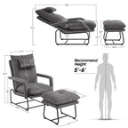 Fauteuil inclinable MCombo avec ottoman, fauteuils avec dossier réglable pour salon chambre, tissu Leathaire 4233