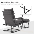 Fauteuil inclinable MCombo avec ottoman, fauteuils avec dossier réglable pour salon chambre, tissu Leathaire 4233
