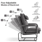 Fauteuil inclinable MCombo avec ottoman, fauteuils avec dossier réglable pour salon chambre, tissu Leathaire 4233