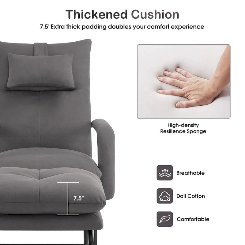 Fauteuil inclinable MCombo avec ottoman, fauteuils avec dossier réglable pour salon chambre, tissu Leathaire 4233
