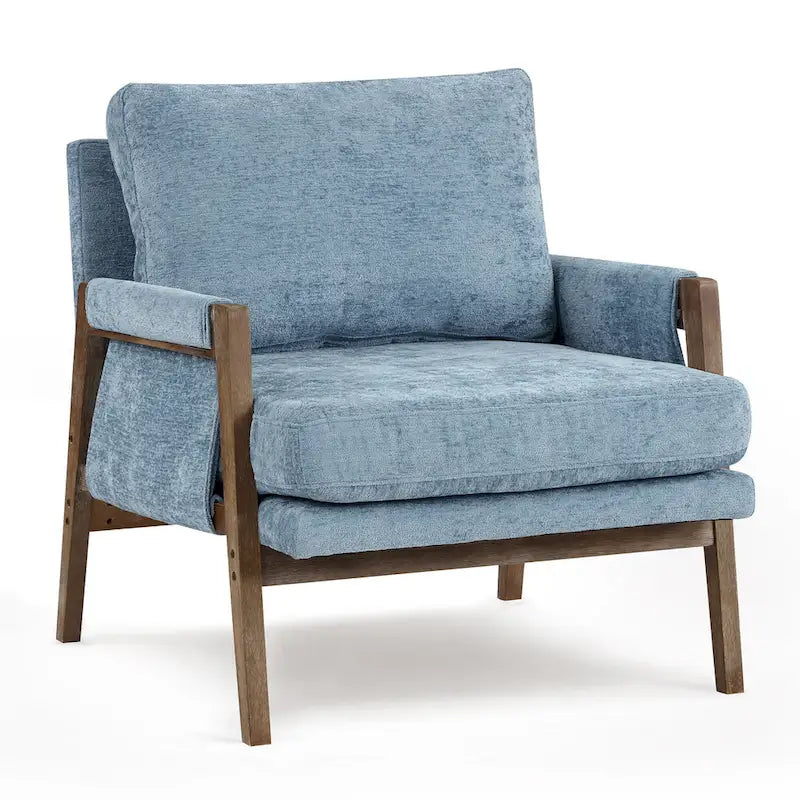 Fauteuil d'appoint décontracté en chenille, style moderne du milieu du siècle, 30 W