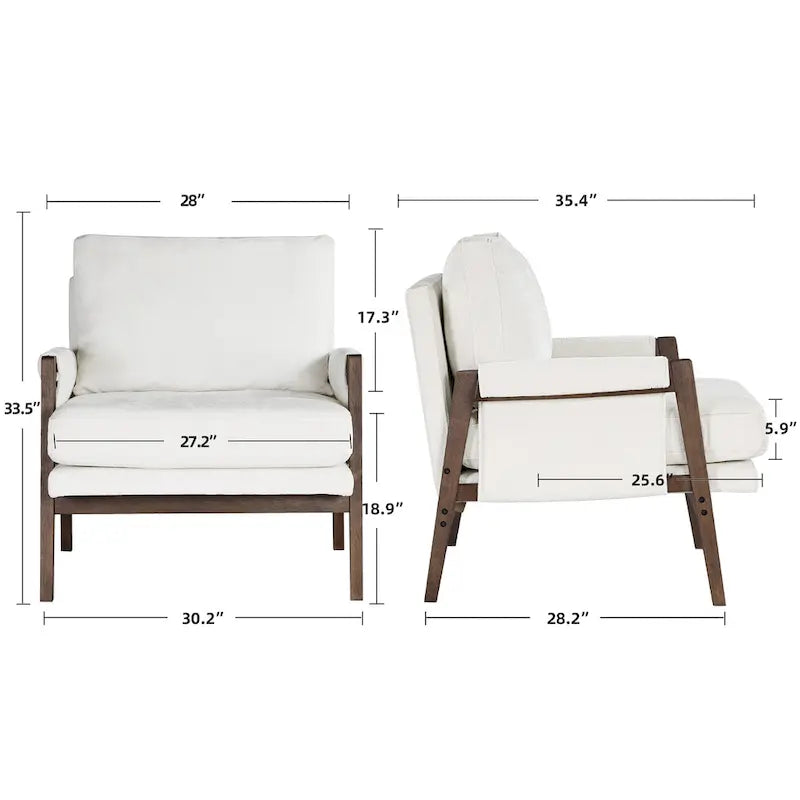 Fauteuil d'appoint décontracté en chenille, style moderne du milieu du siècle, 30 W